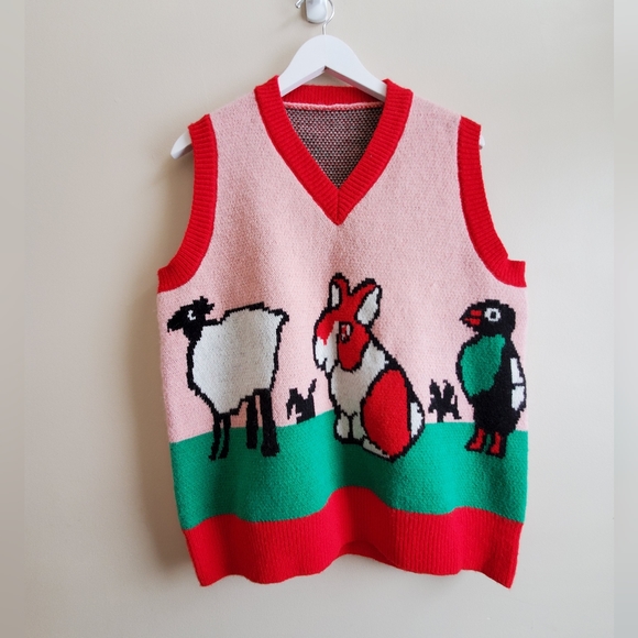 Vintage Vest unique Pattern oversized XL - Picture 3 of 4